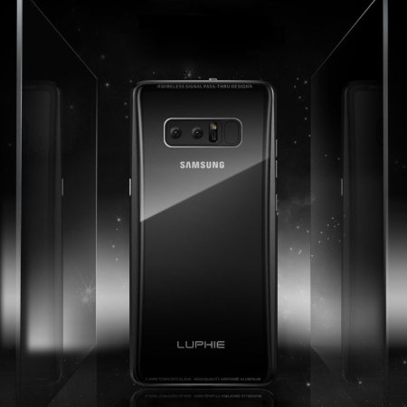 Luphie Gehärtetes Glas und Metal Galaxy Note 8 Bumper in Schwarz