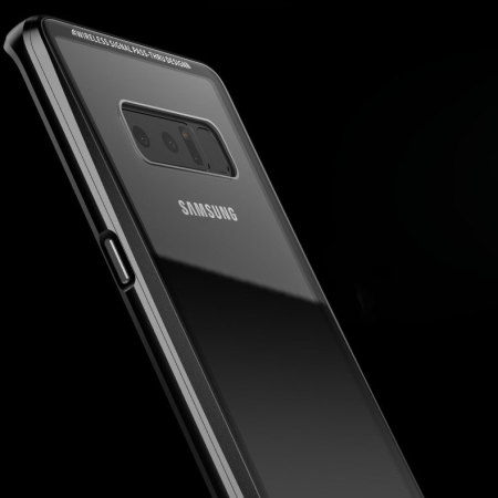Luphie Gehärtetes Glas und Metal Galaxy Note 8 Bumper in Schwarz