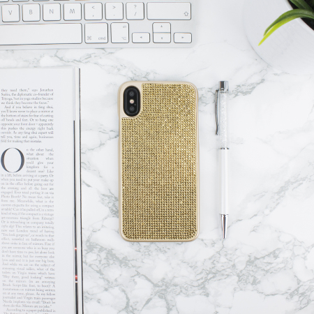 Coque iPhone X LoveCases Luxury Cristal – Or