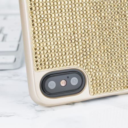 LoveCases Luxury Crystal iPhone X Skal - Guld