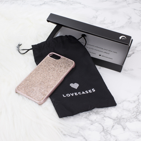 LoveCases Luxuriöse Kristall iPhone 8 / 7 / 6S / 6 Hülle - Rosen Gold