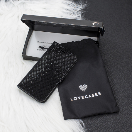 LoveCases Luxury Diamond iPhone 8 / 7 / 6S / 6 Wallet Case - Black