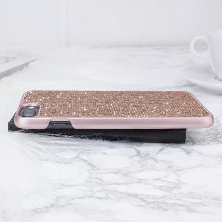 LoveCases Luxuriöse Kristall iPhone 8 Plus / 7 Plus Hülle - Rose Gold