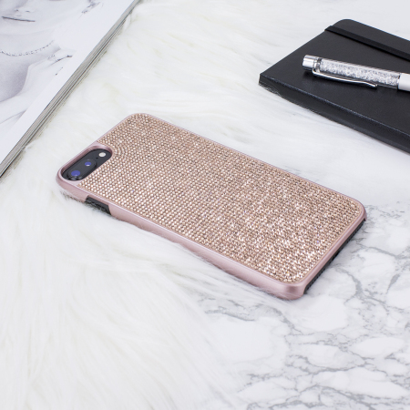 LoveCases Luxury Crystal iPhone 8 Plus / 7 Plus Case - Rose Gold .