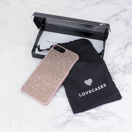 LoveCases Luxury Crystal iPhone 8 Plus / 7 Plus Case - Rose Gold .