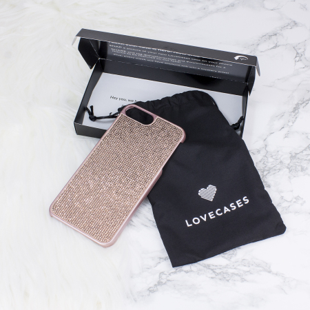 Funda iPhone 8 Plus / 7 Plus LoveCases Luxury Crystal - Oro Rosa