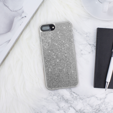 LoveCases Luxury Crystal iPhone 8 Plus / 7 Plus Case - Silver