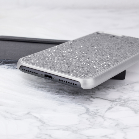 LoveCases Luxuriöse Kristall iPhone 8 Plus / 7 Plus Hülle - Silber