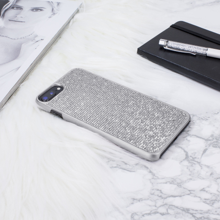 LoveCases Luxuriöse Kristall iPhone 8 Plus / 7 Plus Hülle - Silber