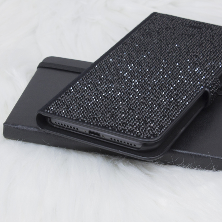 LoveCases Luxury Diamond iPhone 8 Plus / 7 Plus Wallet Case - Black