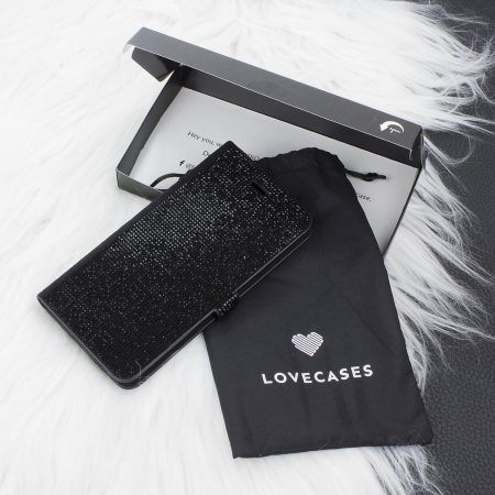 LoveCases Luxuriöse Diamant iPhone 8 Plus / 7 Plus Hülle - Schwarz