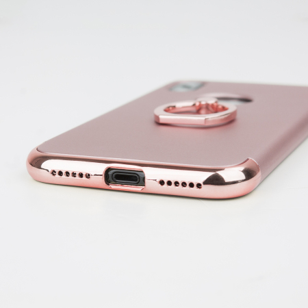Olixar XRing iPhone X Finger Loop Case - Rose Gold