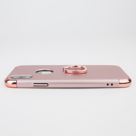 Olixar XRing iPhone X Finger Loop Case - Rose Gold