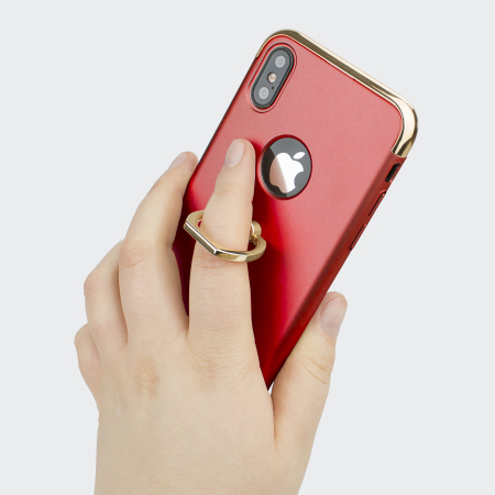 Funda iPhone X Olixar X-Ring - Roja