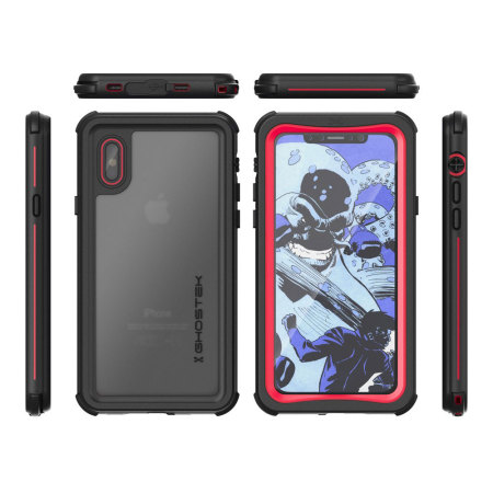 Ghostek Nautical Series iPhone X Waterproof Tough Hülle - Rot