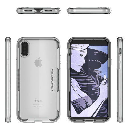 Ghostek Cloak 3 iPhone X Tough Case - Clear / Silver