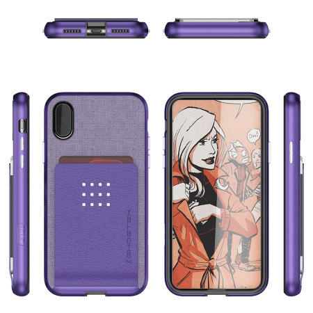 ghostek exec series iphone x wallet case - purple