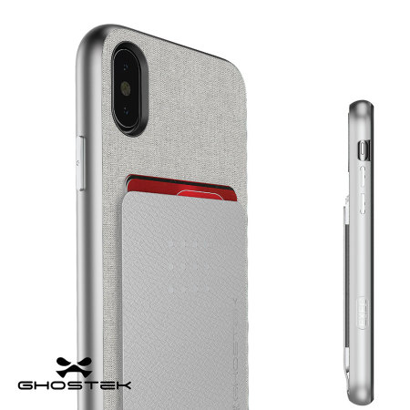 Coque iPhone X Ghostek Exec Portefeuille – Argent