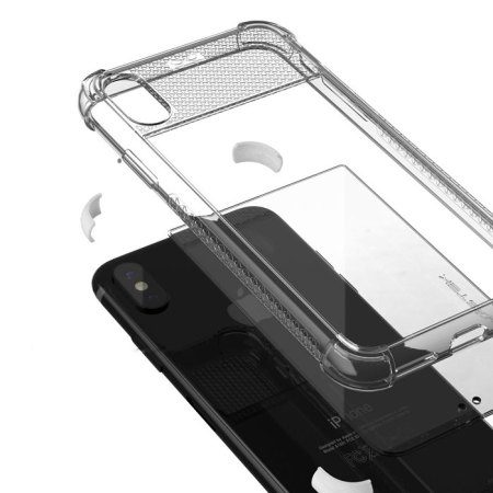 ghostek covert 2 iphone x bumper case - clear / white
