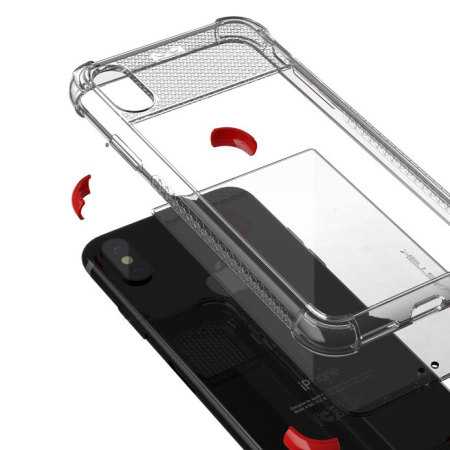 ghostek covert 2 iphone x bumper case - clear / red