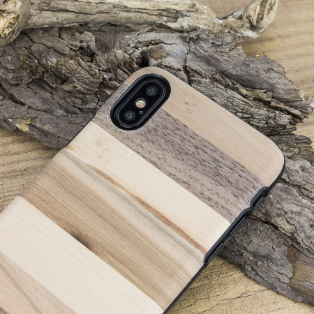 Coque iPhone X Man&Wood Bois - Sabbia