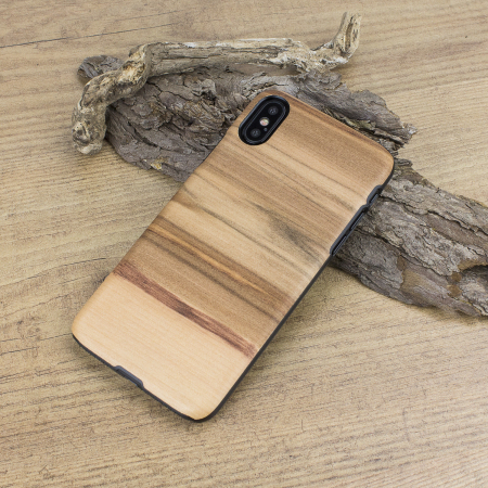 Coque iPhone X Man&Wood Bois - Cappuccino