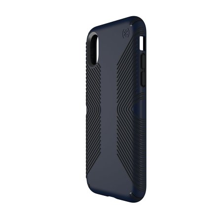 speck presidio grip iphone x tough case - eclipse blue / carbon black