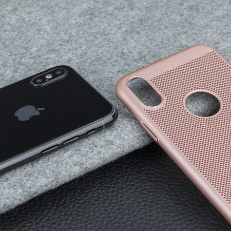 Olixar MeshTex iPhone X Hülle - Rose Gold