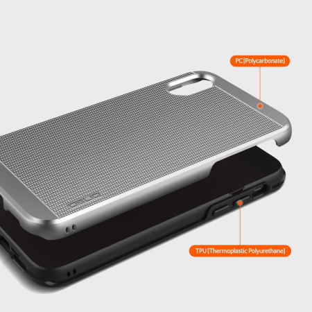 Obliq Slim Meta iPhone X Case - Silver