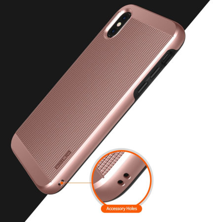 Obliq Slim Meta iPhone X Case - Roze Goud