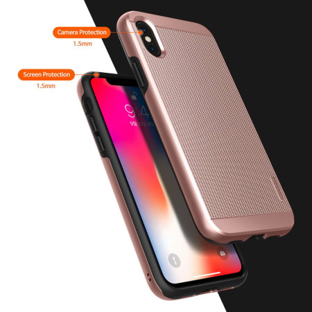 Obliq Slim Meta iPhone X Case - Roze Goud