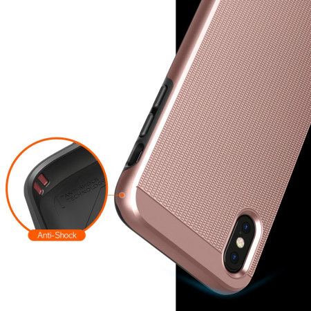 Obliq Slim Meta iPhone X Case - Roze Goud