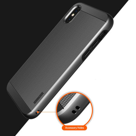obliq slim meta iphone x case - titanium black