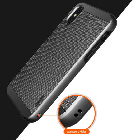 Obliq Slim Meta iPhone X Case - Zwart