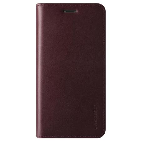 VRS Design Genuine Leather Diary iPhone X Case - Wine