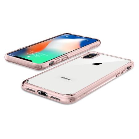 Coque iPhone X Spigen Ultra Hybrid – Rose cristal