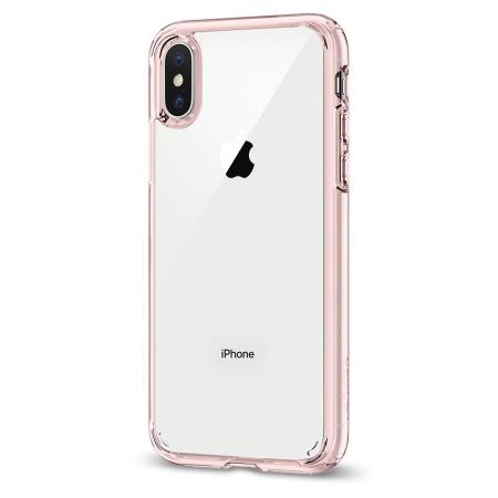 Spigen Ultra Hybrid iPhone X Case - Rozenkristal