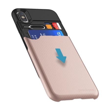 prodigee undercover iphone x card slot case - rose gold