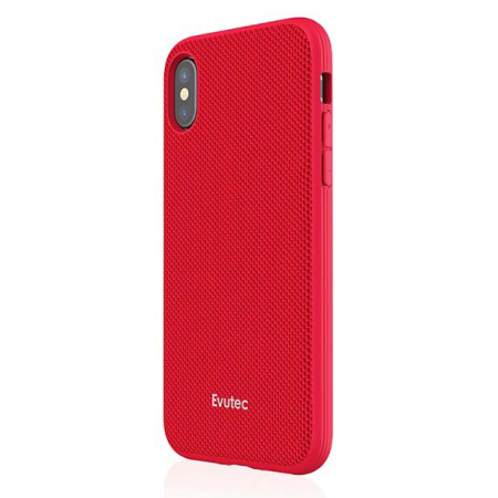 Coque iPhone X Evutec AERGO Ballistic Nylon avec support - Rouge