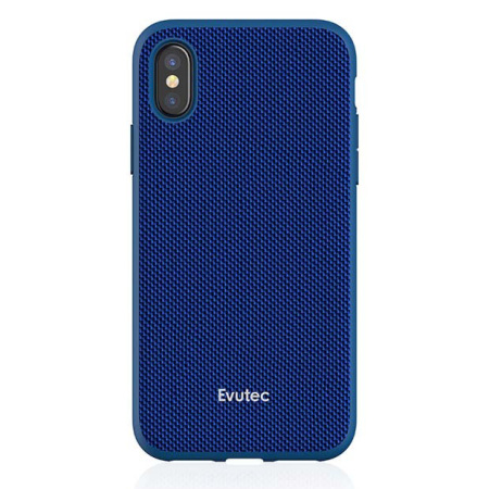 Coque iPhone X Evutec AERGO Ballistic Nylon avec support - Bleue