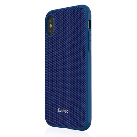 Coque iPhone X Evutec AERGO Ballistic Nylon avec support - Bleue