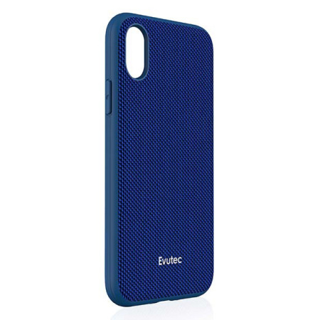 Coque iPhone X Evutec AERGO Ballistic Nylon avec support - Bleue