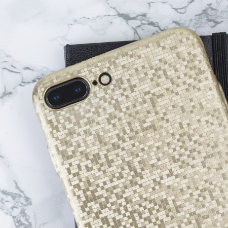 lovecases check yo self iphone 8 plus / 7 plus case - shimmering gold