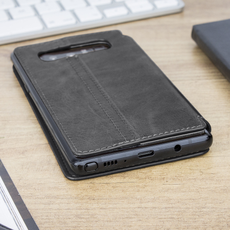 Olixar Slim Genuine Leather Samsung Galaxy Note 8 Wallet Case - Black