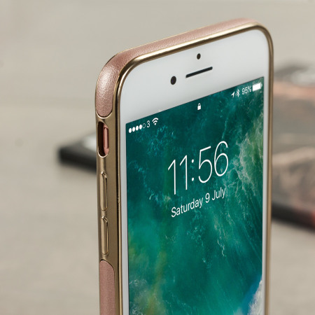 olixar makamae leather-style iphone 8 case - rose gold