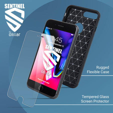 Olixar Sentinel iPhone 8 Plus Hülle und Glas Displayschutz