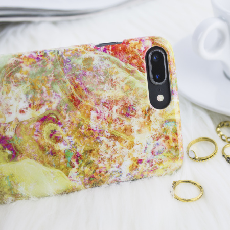LoveCases Marmor iPhone 8 Plus / 7 Plus Hülle - Opal Edelstein Gelb