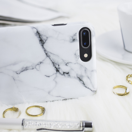 lovecases marble iphone 8 plus / 7 plus case - classic white