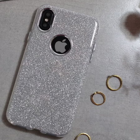 LoveCases Glitter iPhone X Skal - Silver