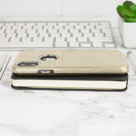 LoveCases iPhone X Gel Case - Gold Glitter